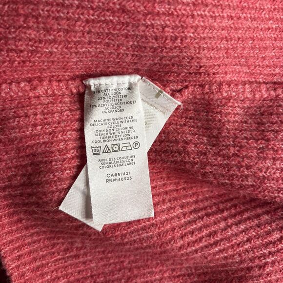 Loft Dress Womens Large Orange Cowl Neck Sweater Dress Long Sleeve Knee Length M - Picture 10 of 10